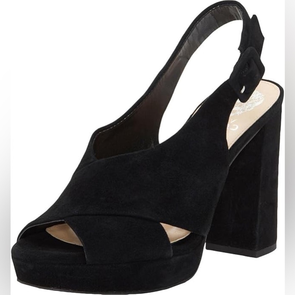 Vince Camuto Women's Javasan Peep Toe Suede Platform Sandal Heels